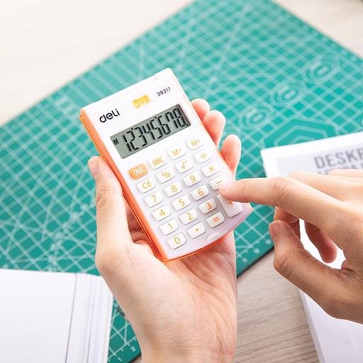 Калькулятор карманный Deli E39217/OR оранжевый 8-разр. фото 7