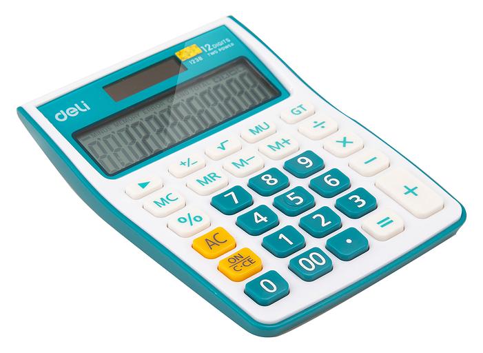 Калькулятор настольный Deli E1238/BLUE синий 12-разр. фото 3