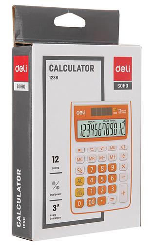 Калькулятор настольный Deli E1238/BLUE синий 12-разр. фото 5