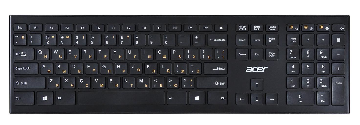 Клавиатура Acer OKR010 черный USB беспроводная slim Multimedia фото 1