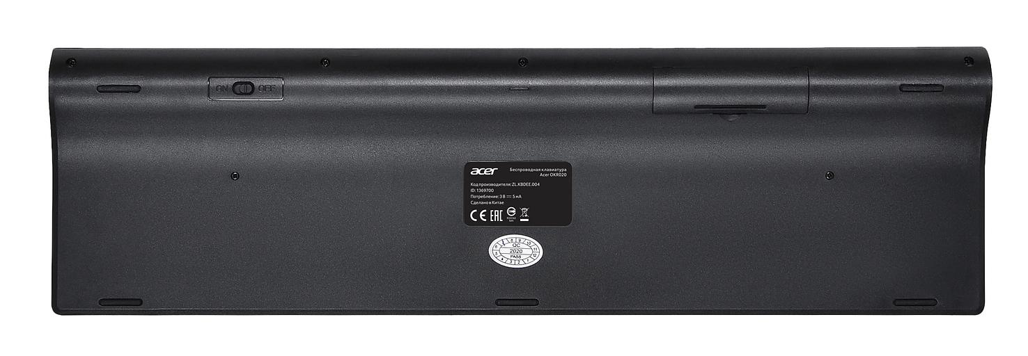 Клавиатура Acer OKR020 черный USB беспроводная slim Multimedia фото 2