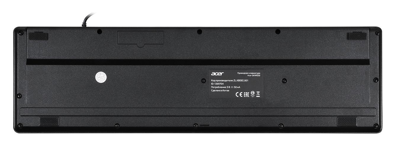 Клавиатура Acer OKW020 черный USB slim фото 2