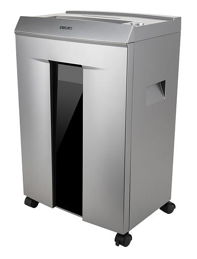 Шредер Deli 9958 серебристый с автоподачей (секр.P-4)/фрагменты/10лист./20лтр./скрепки/скобы фото 1