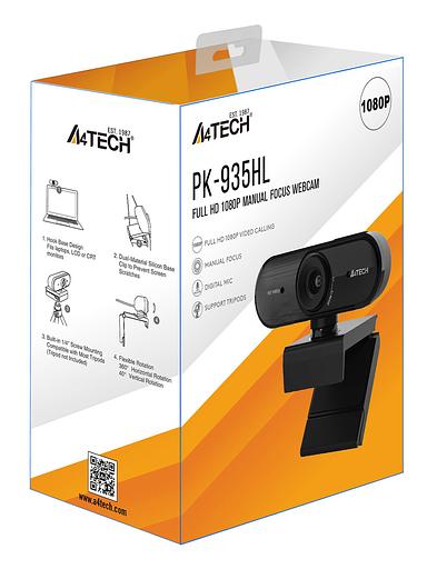 Камера Web A4Tech PK-935HL черный 2Mpix (1920x1080) USB2.0 с микрофоном фото 5