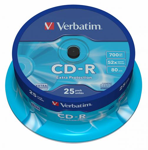 Диск CD-R Verbatim 700Mb 52x Cake Box (25шт) (43432) фото 1