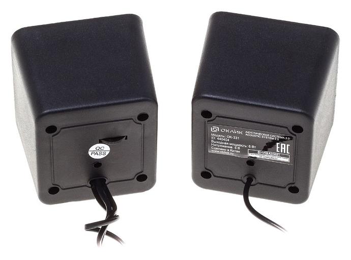 Колонки Оклик OK-331 2.0 черный 6Вт фото 4