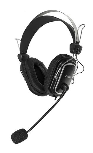 Наушники с микрофоном A4Tech HS-50 черный 2.4м мониторные оголовье фото 1