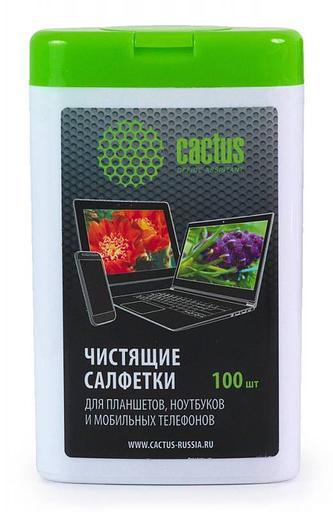 Салфетки Cactus CS-T1005 для планшетов и смартфонов малая туба 100шт влажных фото 1