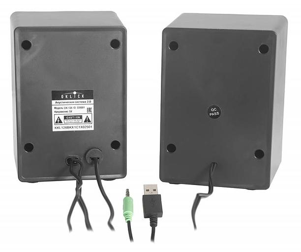 Колонки Оклик OK-126 2.0 черный 6Вт фото 3