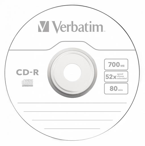 Диск CD-R Verbatim 700Mb 52x Cake Box (100шт) (43411) фото 1