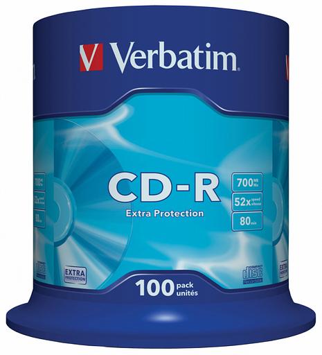 Диск CD-R Verbatim 700Mb 52x Cake Box (100шт) (43411) фото 2
