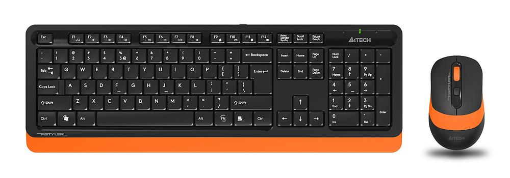Клавиатура + мышь A4Tech Fstyler FG1010 клав:черный/оранжевый мышь:черный/оранжевый USB беспроводная Multimedia фото 1