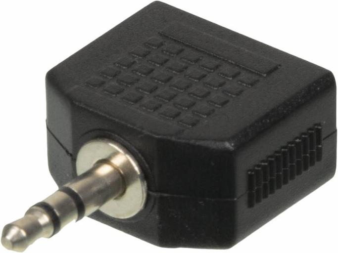 Адаптер аудио Ningbo JAAA095-B 2xJack 3.5 (f)/Jack 3.5 (m) черный фото 1