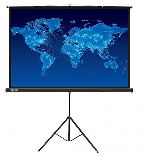 Экран Cactus 150x150см Triscreen CS-PST-150x150 1:1 напольный рулонный черный фото 1