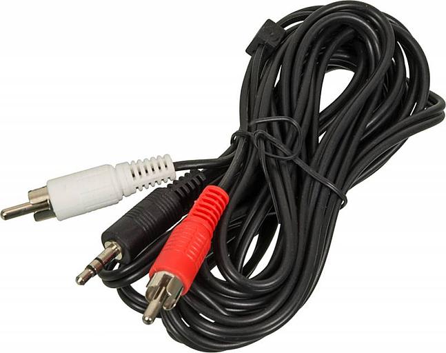 Кабель аудио Ningbo JAAC010-3 2хRCA (m)/Jack 3.5 (m) 3м. черный фото 1