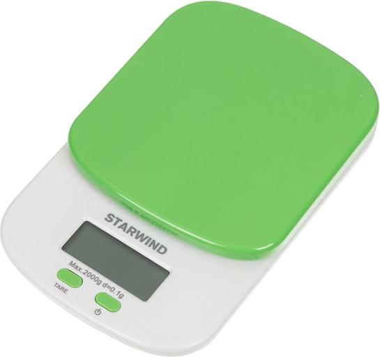 Весы кухонные электронные Starwind SSK2155 макс.вес:2кг зеленый фото 1