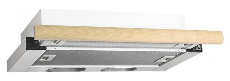Вытяжка встраиваемая Elikor Интегра 60П-400-В2Л белый/дуб неокрашенный управление: кнопочное (1 мотор) фото 1