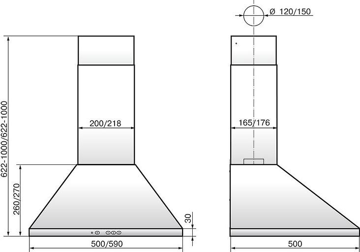Вытяжка каминная Elikor Вента 50П-430-К3Д черный управление: кнопочное (1 мотор) фото 2