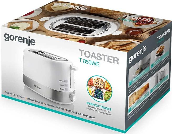 Тостер Gorenje T850WE 720Вт белый фото 4