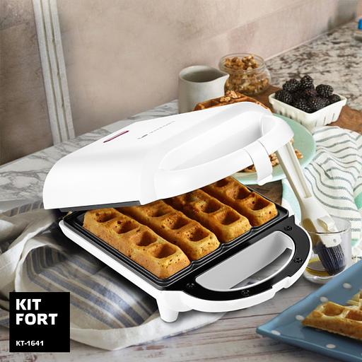 Вафельница Kitfort КТ-1641 460Вт белый фото 5