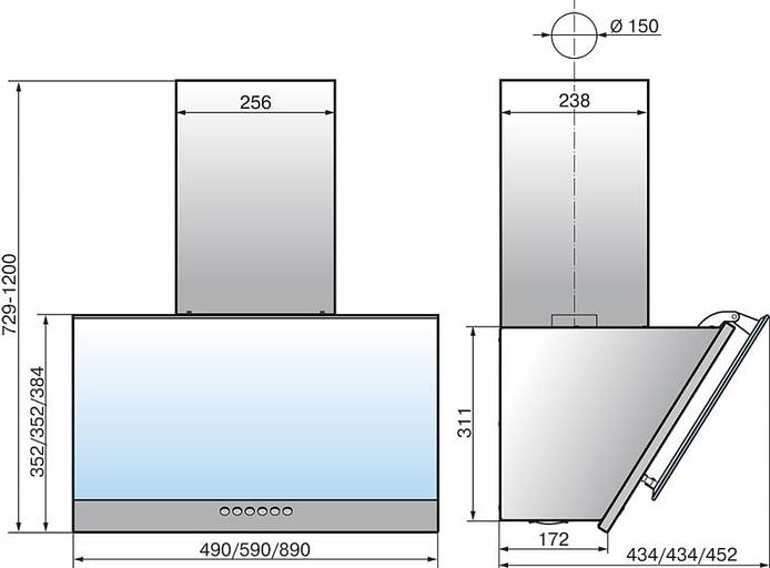 Вытяжка каминная Elikor Рубин S4 90П-700-Э4Д перламутровый/белое стекло управление: кнопочное (1 мотор) фото 2