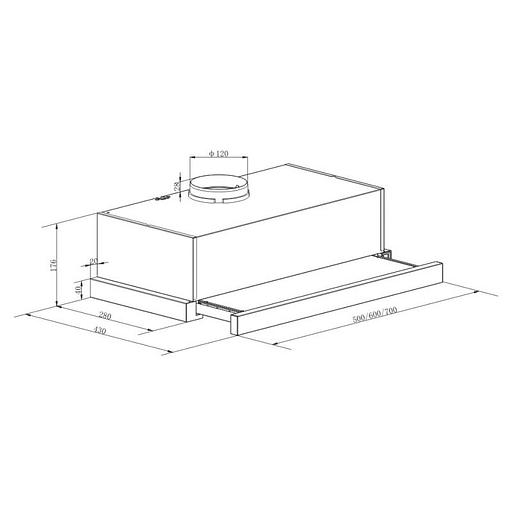 Вытяжка встраиваемая Lex Hubble G 500 черный/стекло черное управление: кнопочное (1 мотор) фото 2