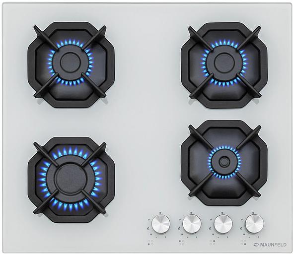 Газовая варочная поверхность Maunfeld EGHG.64.2CW/G белый фото 2