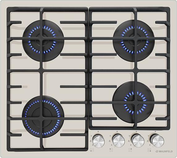 Газовая варочная поверхность Maunfeld EGHG.64.6CBG/G бежевый фото 1