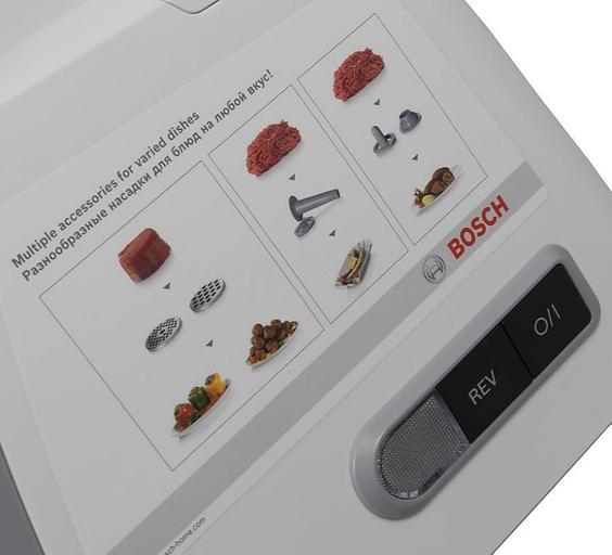 Мясорубка Bosch MFW45020 1600Вт белый/серый фото 5