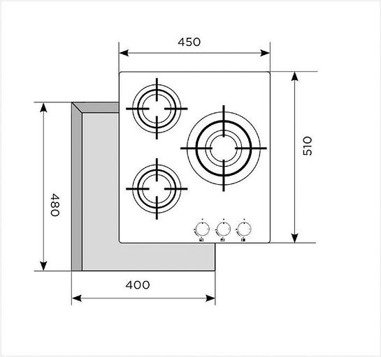 Газовая варочная поверхность Lex GVG 430 BL черный фото 2