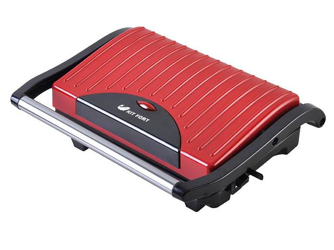 Сэндвичница Kitfort KT-1609 Panini Maker 640Вт красный/черный фото 1