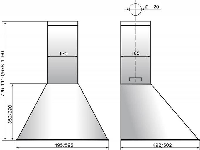 Вытяжка каминная Elikor Эпсилон 50Н-430-П3Л нержавеющая сталь/серебро управление: ползунковое (1 мотор) фото 2
