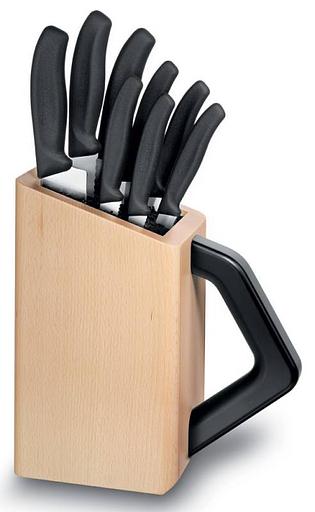 Набор ножей кухон. Victorinox Swiss Classic (6.7173.8) компл.:8шт с подставкой черный подар.коробка фото 1