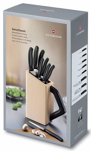Набор ножей кухон. Victorinox Swiss Classic (6.7173.8) компл.:8шт с подставкой черный подар.коробка фото 3