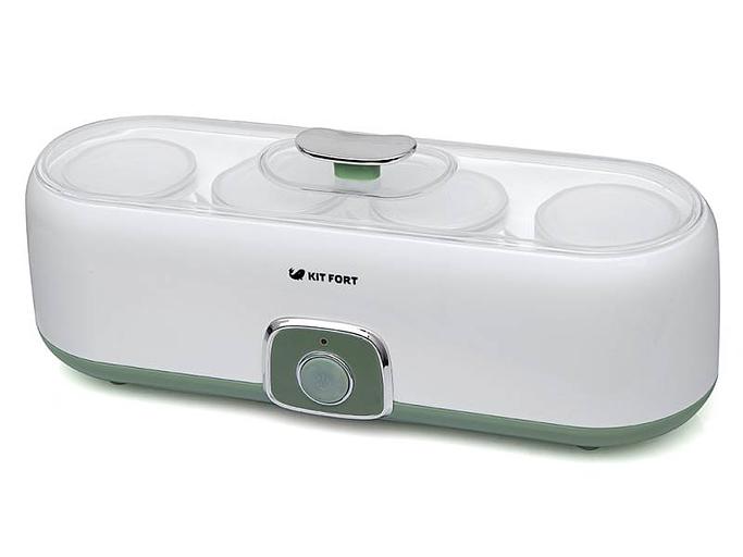 Йогуртница Kitfort KT-2006 20Вт 4б. 180мл белый/зеленый фото 4