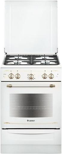 Плита Газовая Gefest ПГ 6100-02 0185 белый/золотистый (эмалированная крышка) реш.чугун фото 1