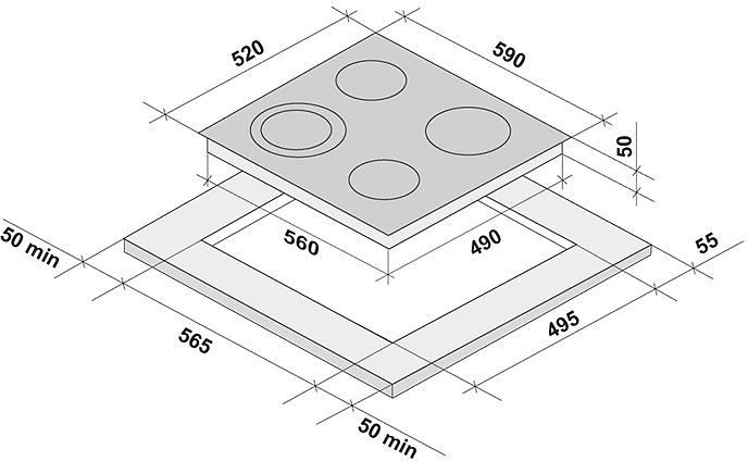 Варочная поверхность Krona Orsa 60 черный фото 10