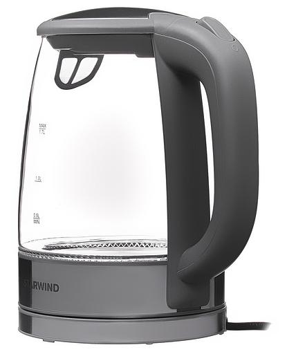 Чайник электрический Starwind SKG2315 1.7л. 2200Вт серый/серебристый (корпус: стекло) фото 4