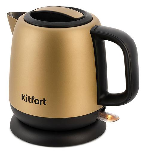 Чайник электрический Kitfort KT-6111 1л. 1630Вт золотистый/черный (корпус: нержавеющая сталь) фото 1
