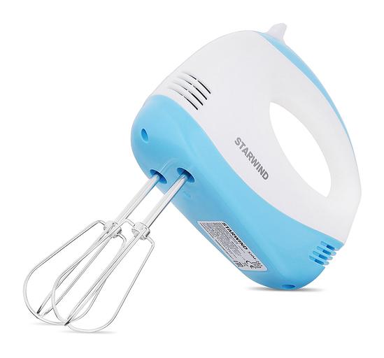 Миксер ручной Starwind SHM-261 250Вт белый/голубой фото 1