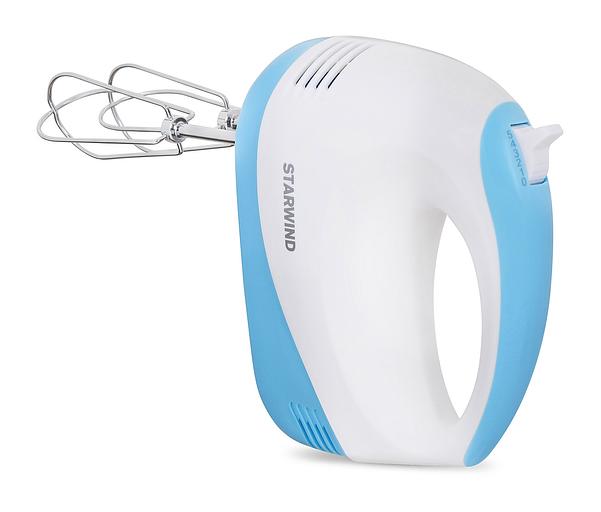 Миксер ручной Starwind SHM-261 250Вт белый/голубой фото 2