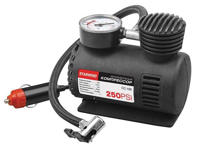 Автомобильный компрессор Starwind CC-100 15л/мин шланг 0.45м фото 1
