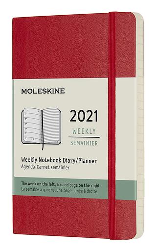Еженедельник Moleskine CLASSIC SOFT WKNT Pocket 90x140мм 144стр. мягкая обложка красный фото 1