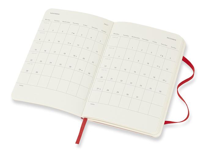 Еженедельник Moleskine CLASSIC SOFT WKNT Pocket 90x140мм 144стр. мягкая обложка красный фото 3