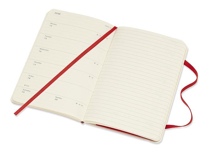 Еженедельник Moleskine CLASSIC SOFT WKNT Pocket 90x140мм 144стр. мягкая обложка красный фото 5