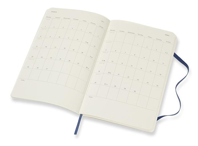 Еженедельник Moleskine CLASSIC SOFT WKNT Large 130х210мм 144стр. мягкая обложка синий сапфир фото 3
