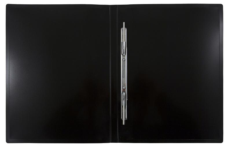 Папка метал.пруж.скоросш. Бюрократ DeLuxe DL07PBLCK A4 пластик 0.7мм кор.27мм черный фото 2