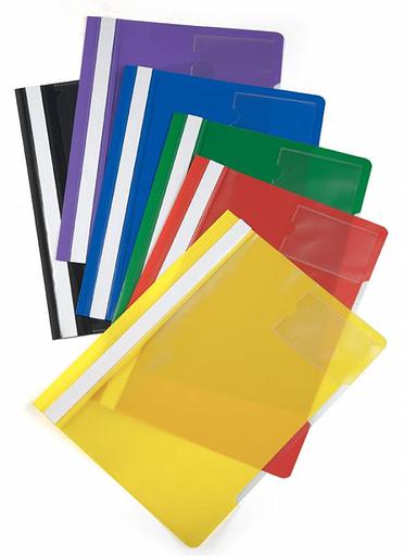 Папка-скоросшиватель Бюрократ -PS-V20YEL A4 прозрач.верх.лист карм.для визит. пластик желтый 0.12/0.16 фото 2