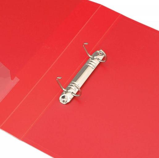 Папка на 2-х D-кольцах Бюрократ -0840/2DRED A4 пластик 0.8мм кор.40мм внутр. с вставкой красный фото 2