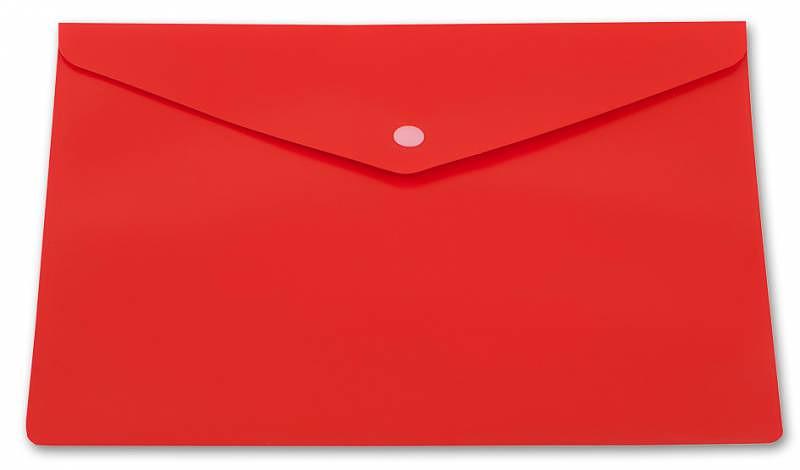 Конверт на кнопке Бюрократ -PK804A5NRED A5 непрозрачный пластик 0.18мм красный фото 1